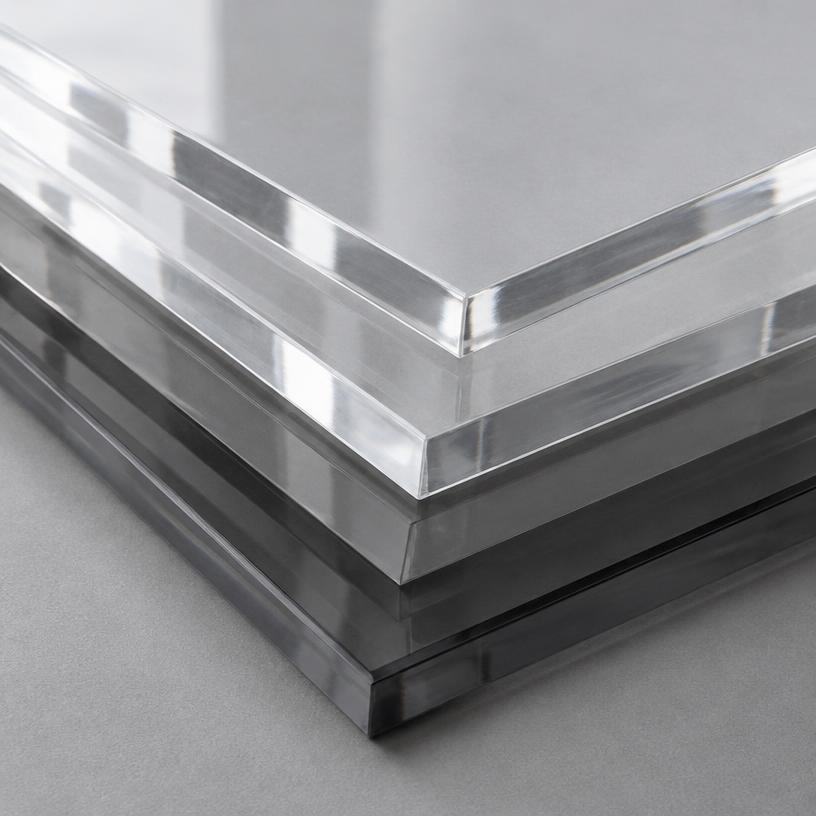 Layered transparent and translucent acrylic sheets